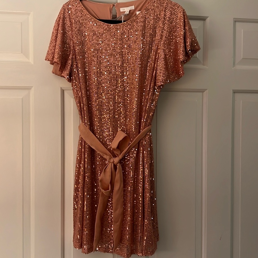 NWT Lauren Conrad pink sequin dress sz M